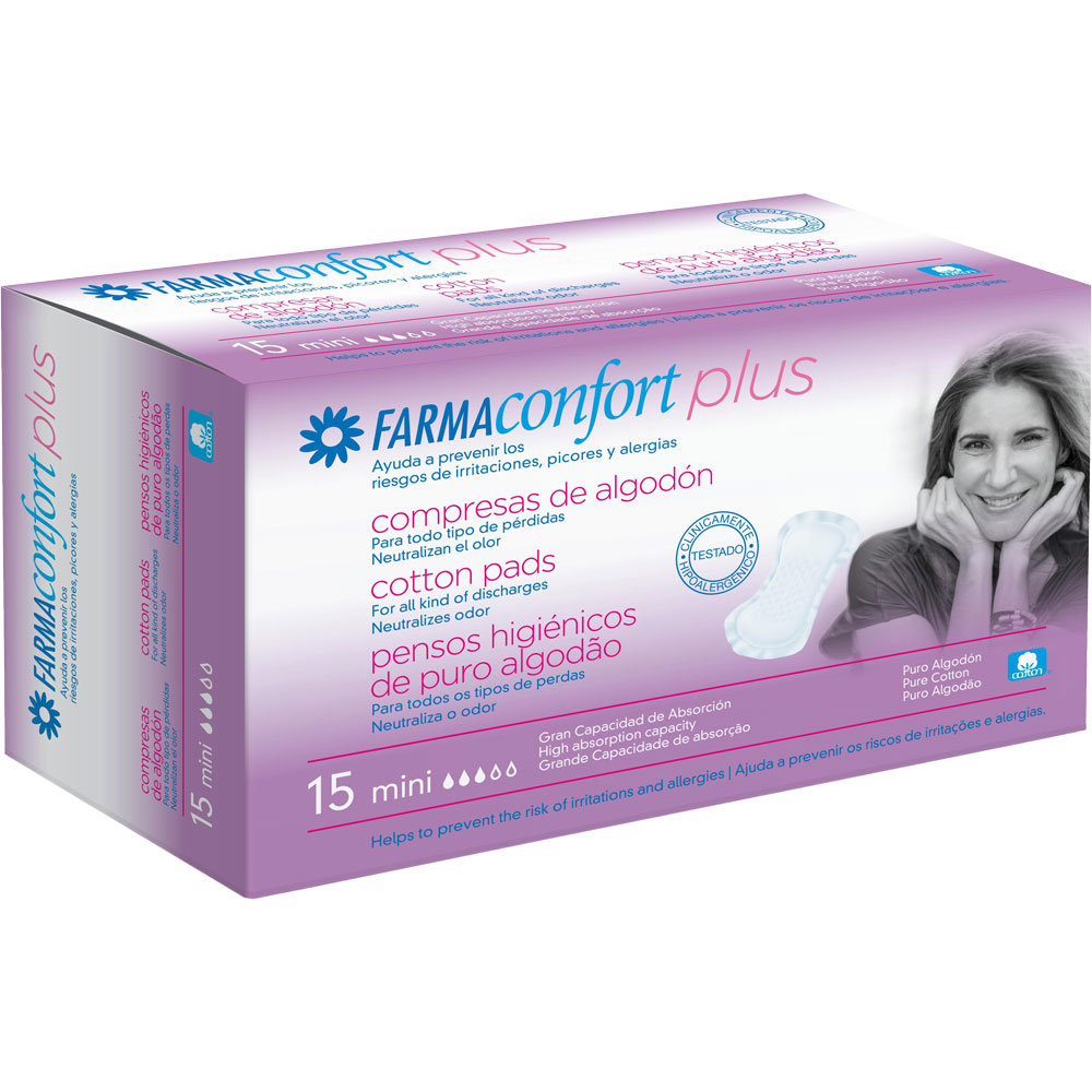 Compresas Para La Incontinencia Farmaconfort Plus Algodon Mini