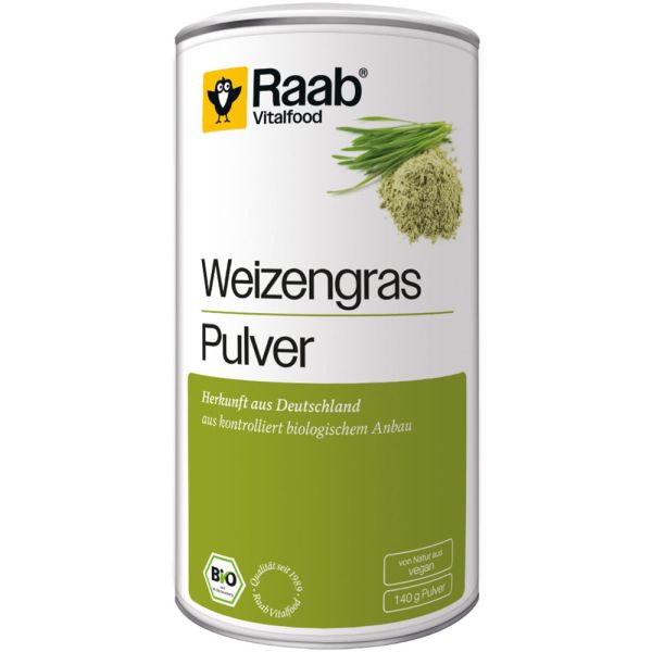 Raab Vitalfood Weizengras Pulver Dose bio