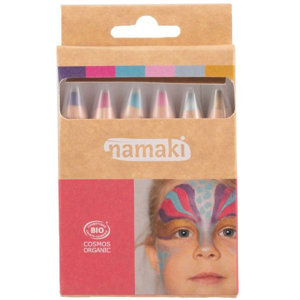 Namaki Cosmetics Set von 6 Farbstiften Magical Worlds (gold/silber/pink/lila/fuchsia/turquose))